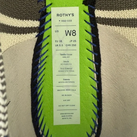 Rothy’s The Point Stripped Ballet Flats Size 8 - Picture 5 of 10